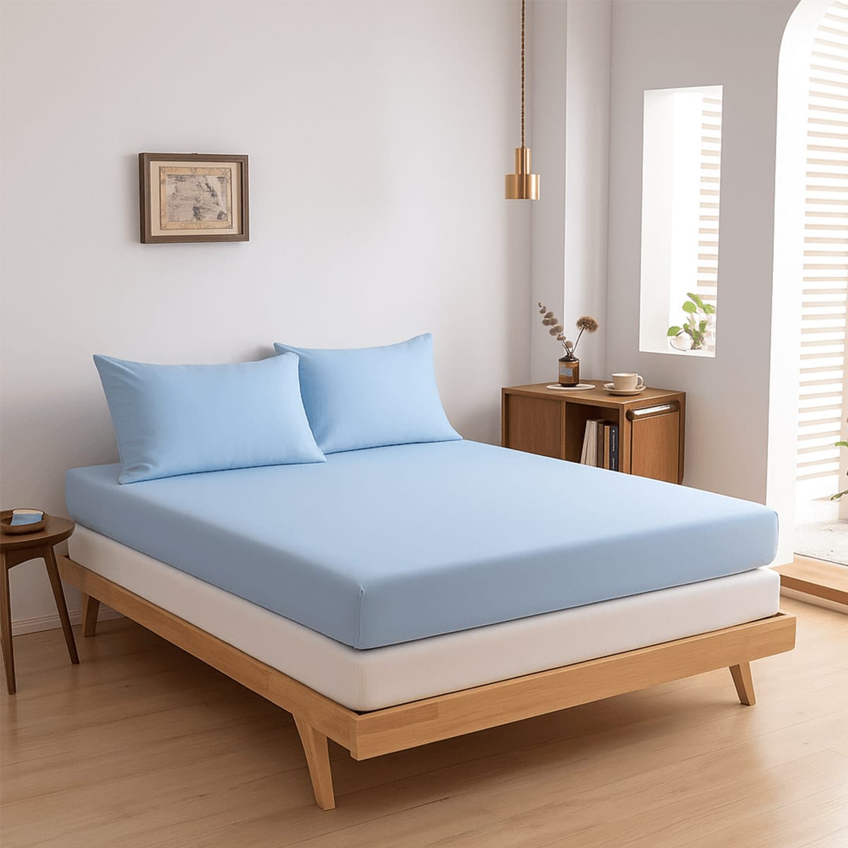 Boomba Bamboo Premium Topper Hoeslaken Sky Blue - Afbeelding 3