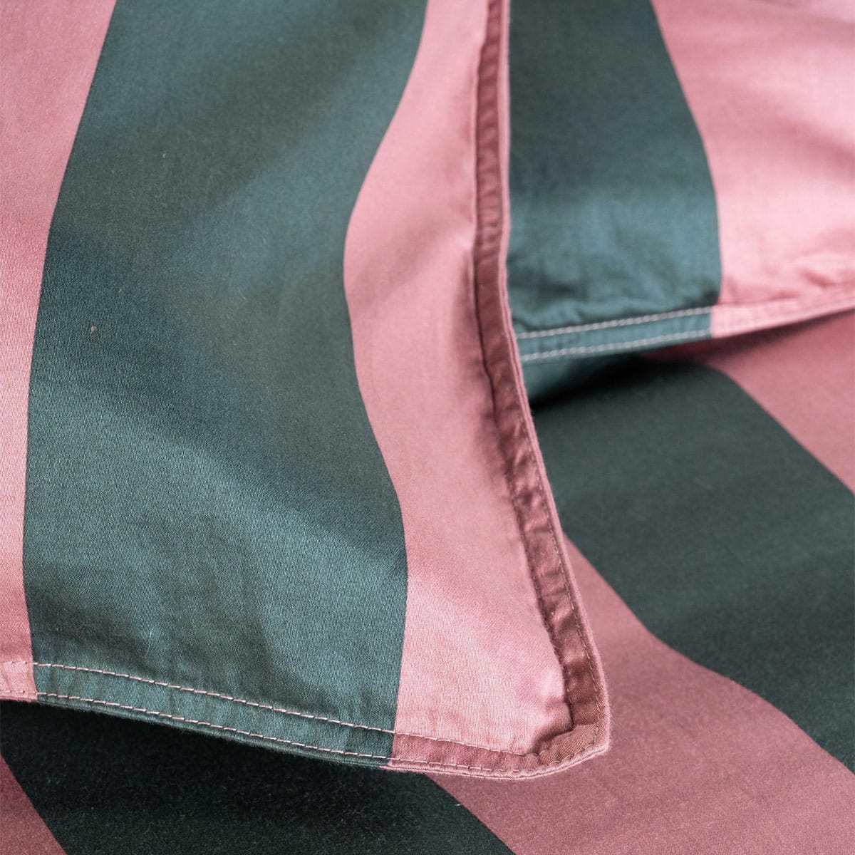 Essenza Minte Stripe Dekbedovertrek Woodrose Dark Teal - Afbeelding 4