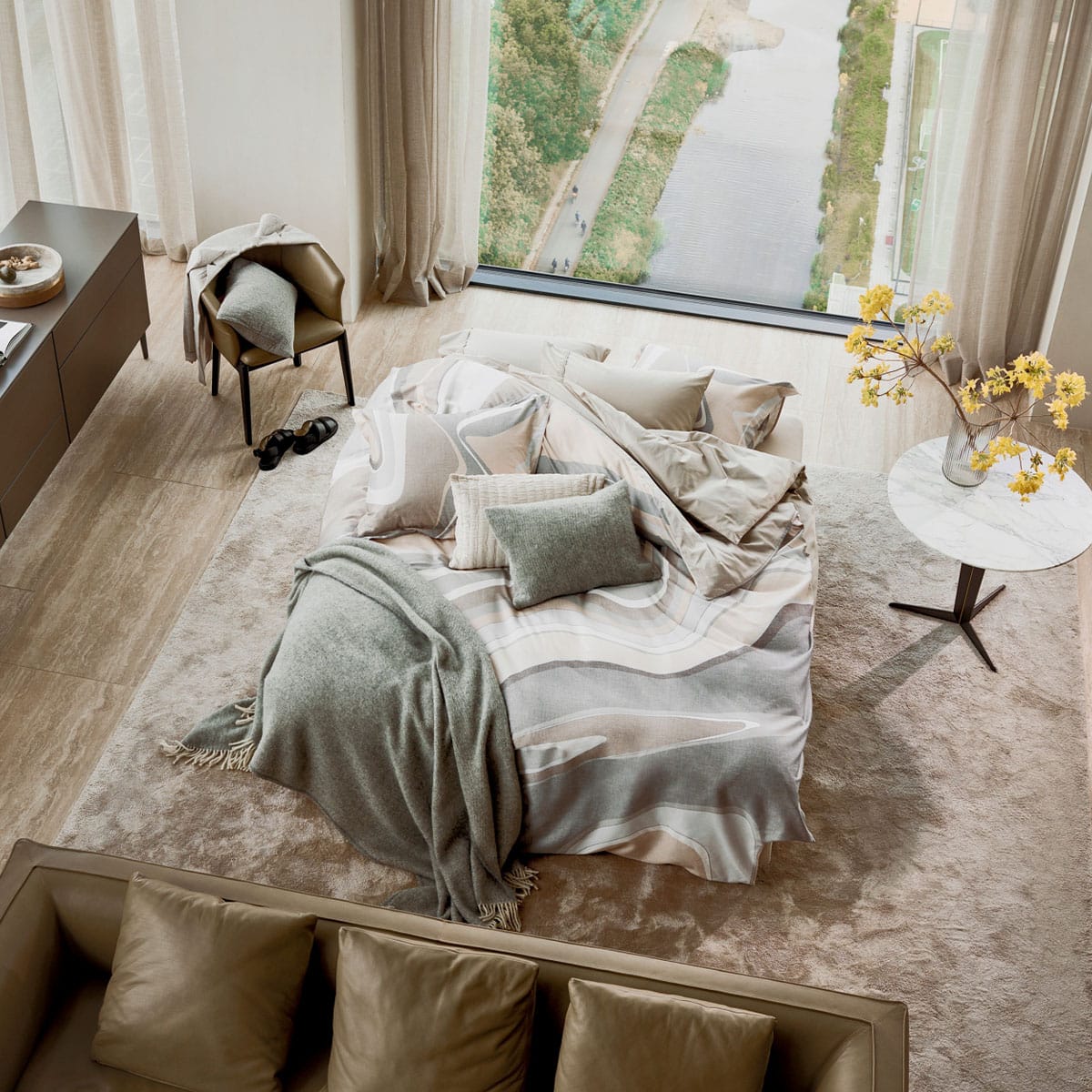 Vandyck Marble Kussensloop Stone - Afbeelding 4