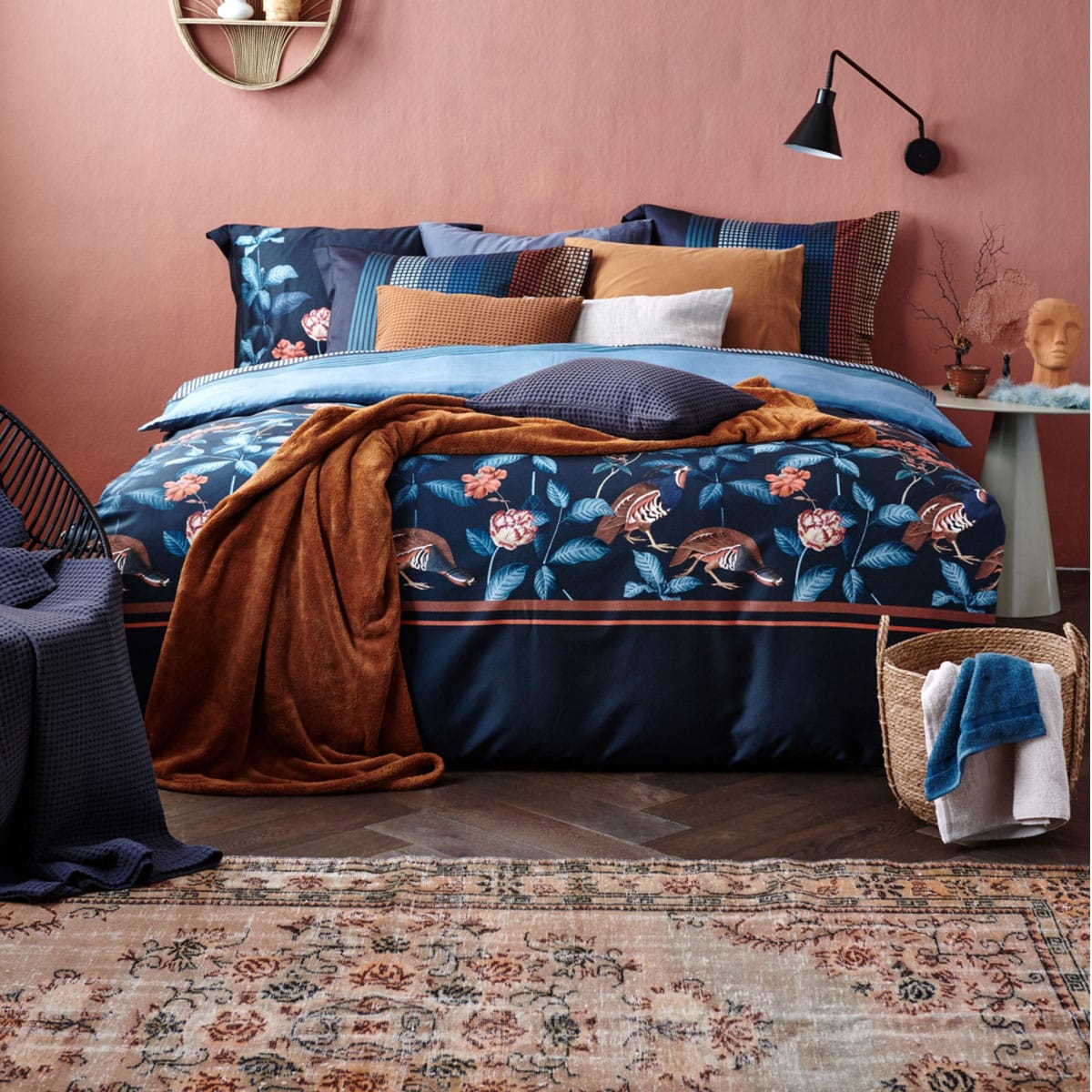 Vandyck Dark Flower Dekbedovertrek Storm Blue - Afbeelding 3