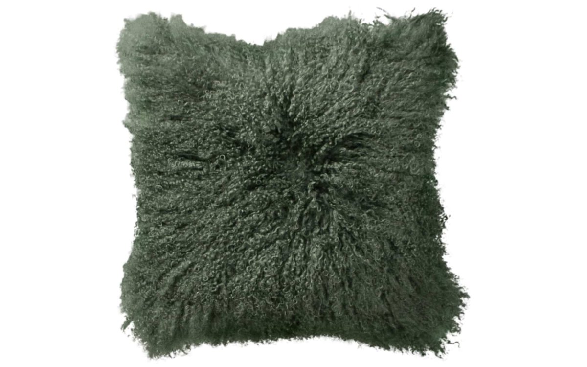 Schapenvacht sierkussen Tibet Groen 45x45cm - Afbeelding 2