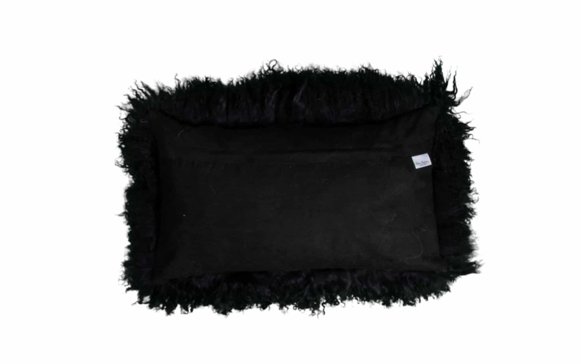 Schapenvacht sierkussen Tibet Zwart 30x50cm - Afbeelding 3