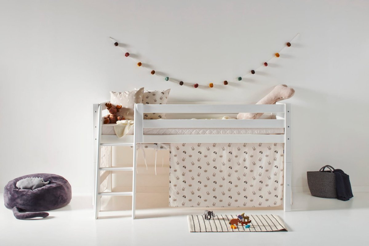 Hoppekids Huisdieren beige bedgordijn - Afbeelding 4