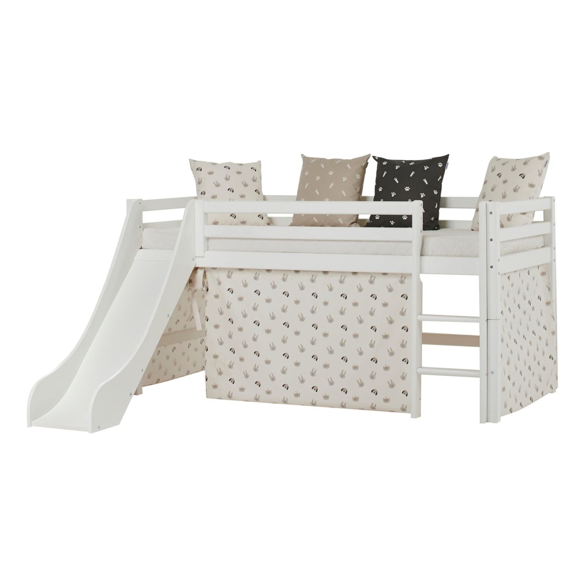 Hoppekids Huisdieren beige bedgordijn - Afbeelding 8