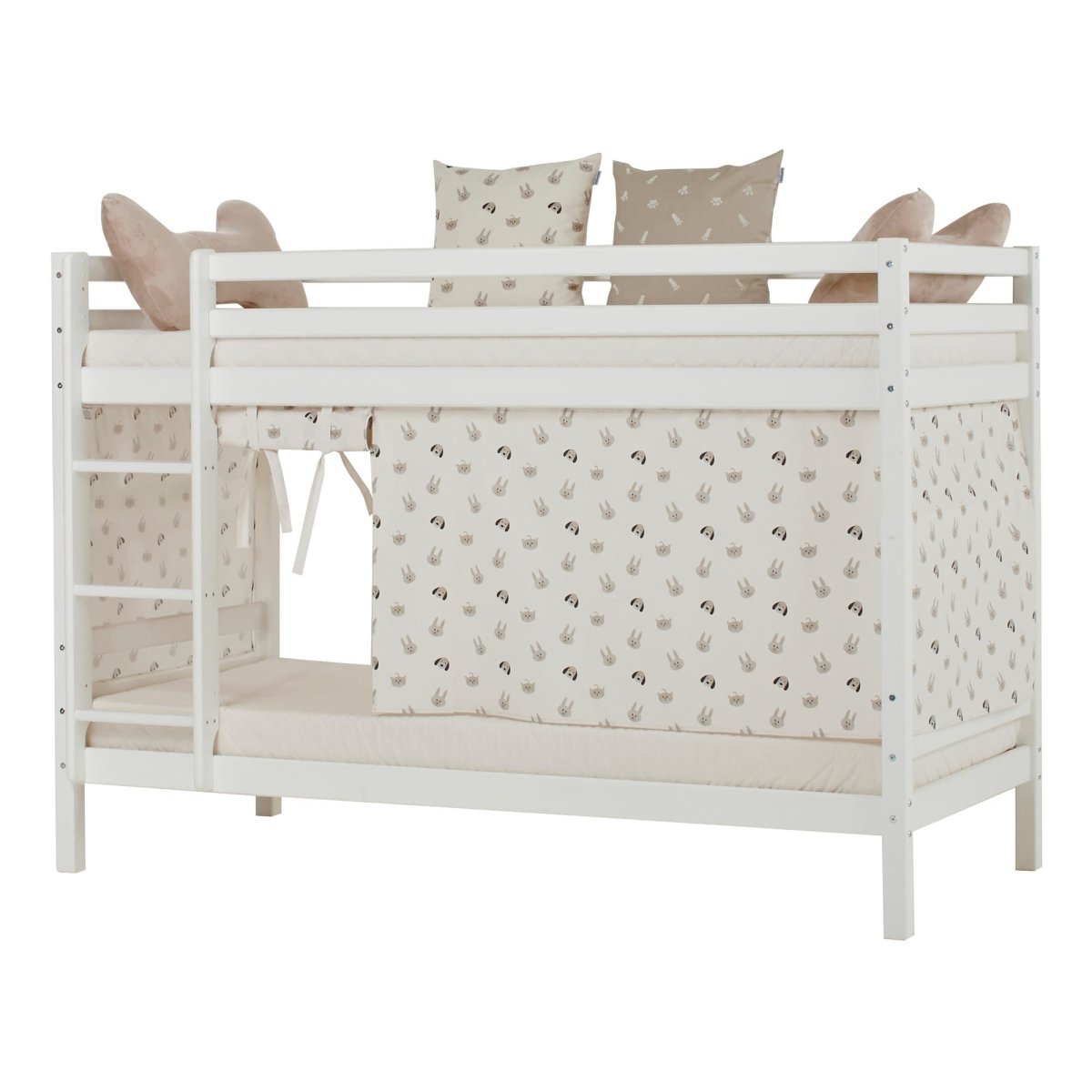 Hoppekids Huisdieren beige bedgordijn - Afbeelding 6