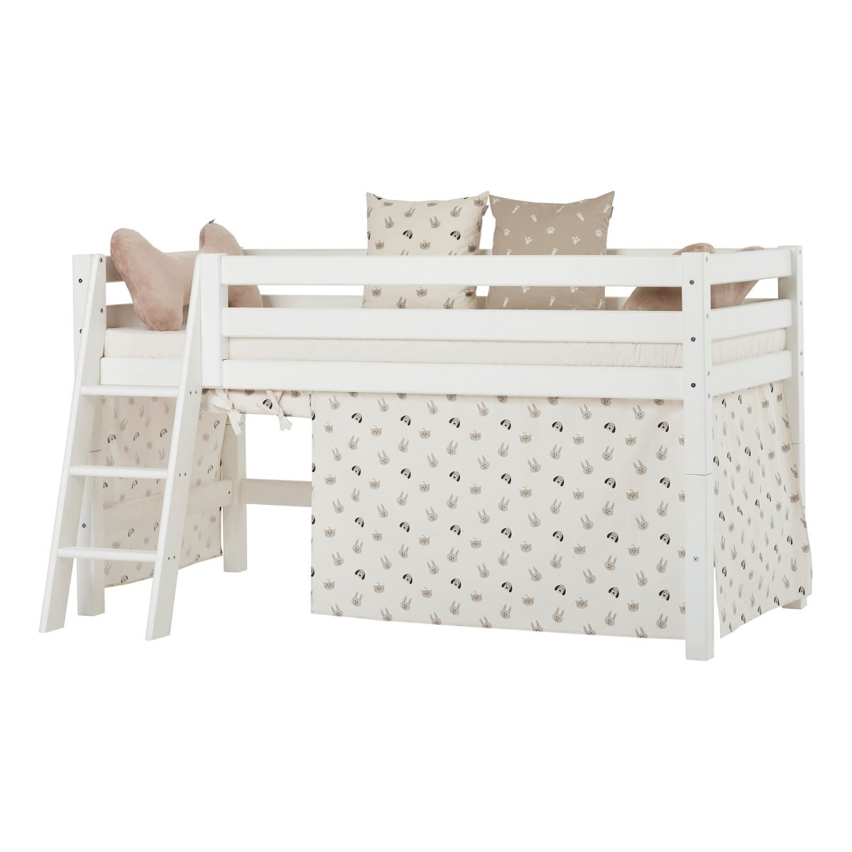 Hoppekids Huisdieren beige bedgordijn - Afbeelding 7