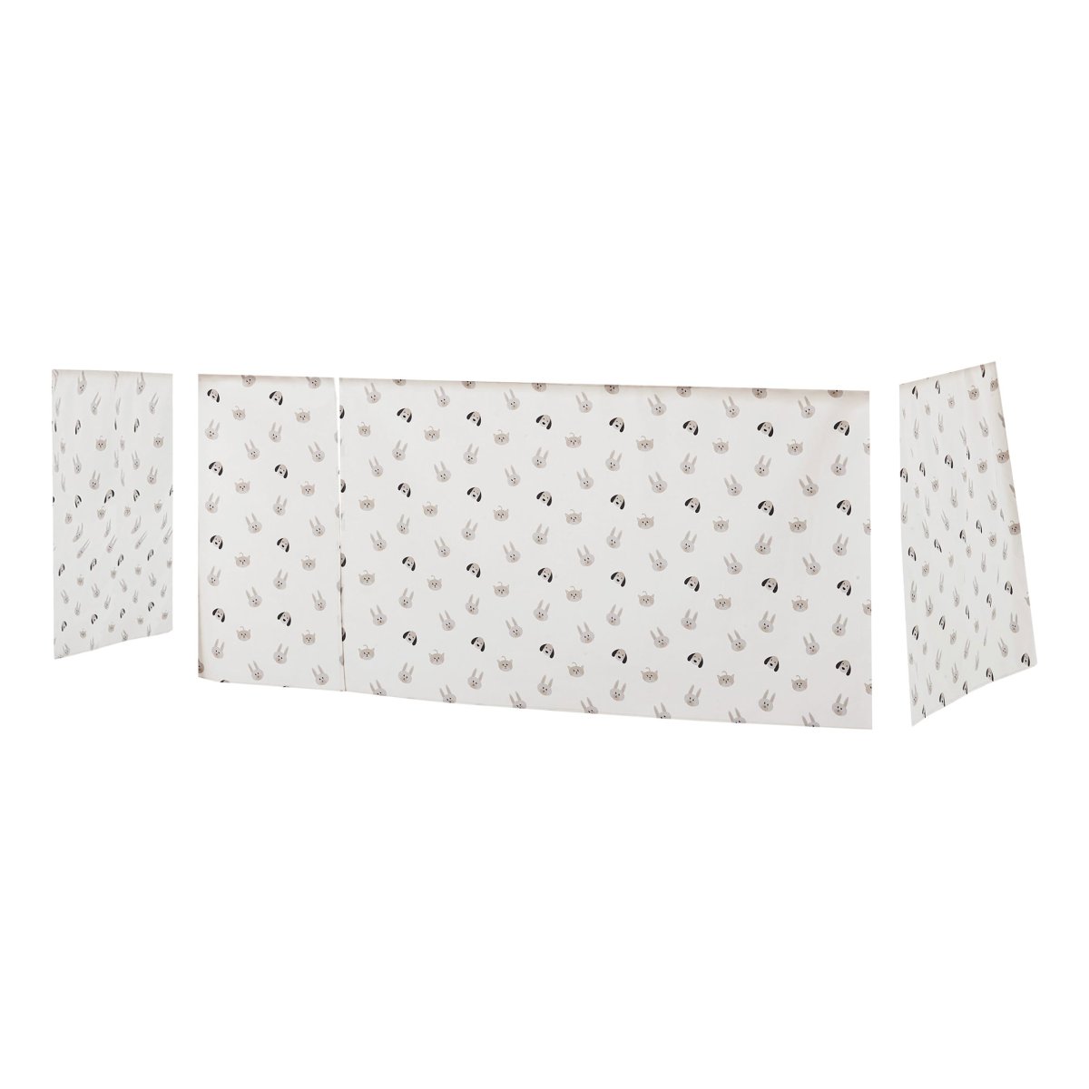Hoppekids Huisdieren beige bedgordijn - Afbeelding 2