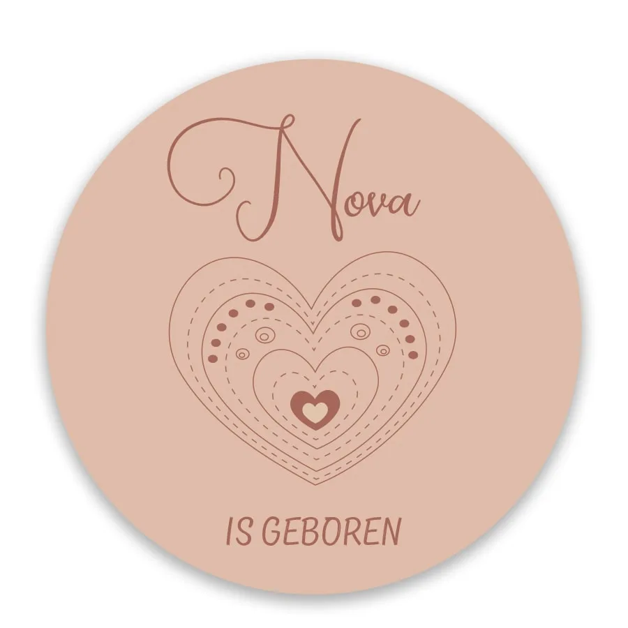 Geboortesticker raam naturel met hartje - Afbeelding 3