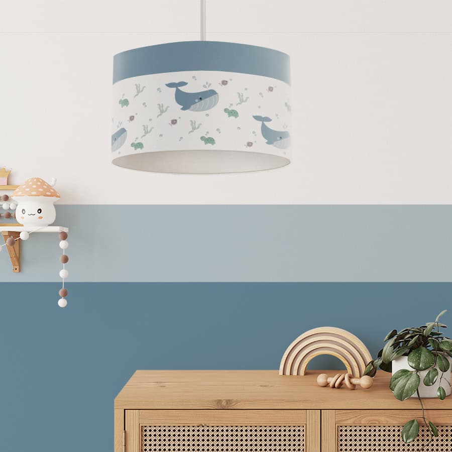 Hanglamp walvis print blauw - Afbeelding 3