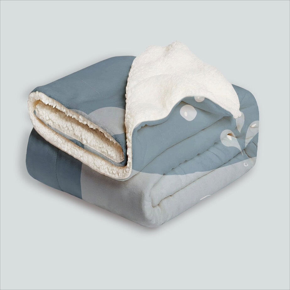 Fleece deken met grote walvis print - Afbeelding 4