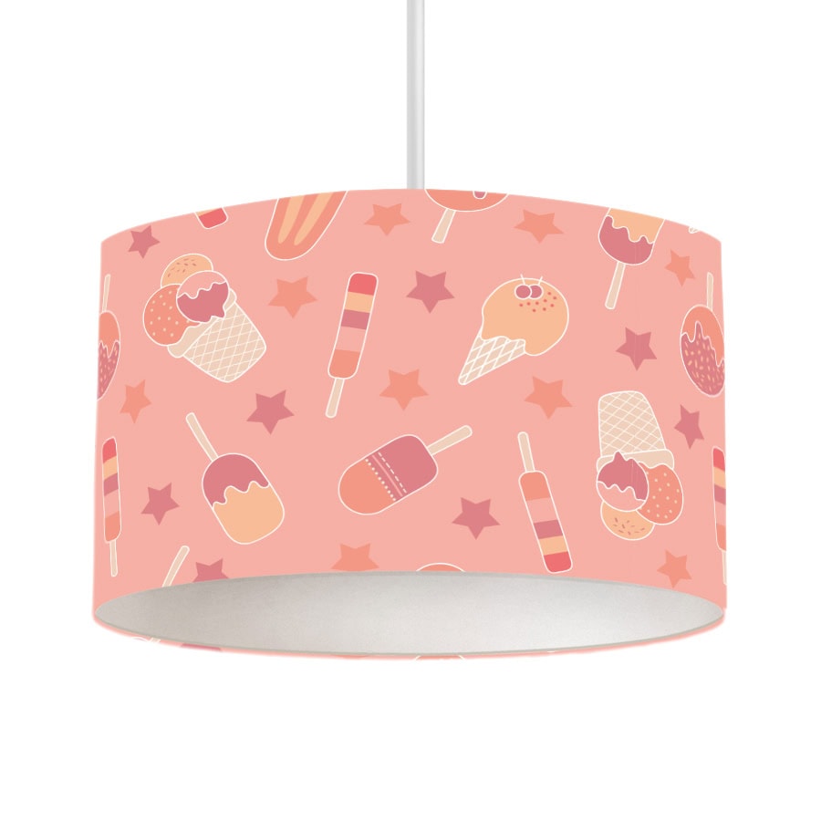 Hanglamp met ijsjes print in roze voor de meisjeskamer - Afbeelding 2