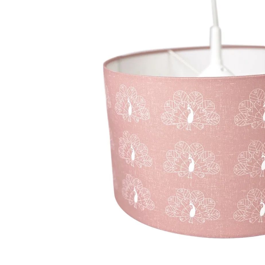 Hanglamp pauw oudroze in linnenlook - Afbeelding 7