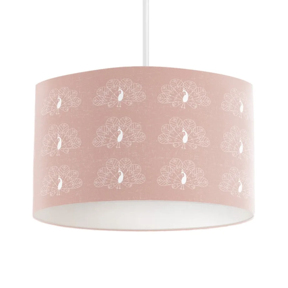 Hanglamp pauw oudroze in linnenlook - Afbeelding 3