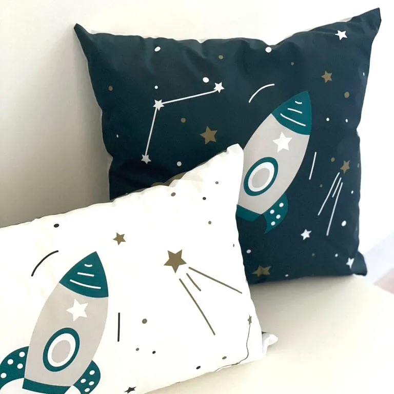 Kussen met ruimtevaart print voor de kinderkamer - Afbeelding 4