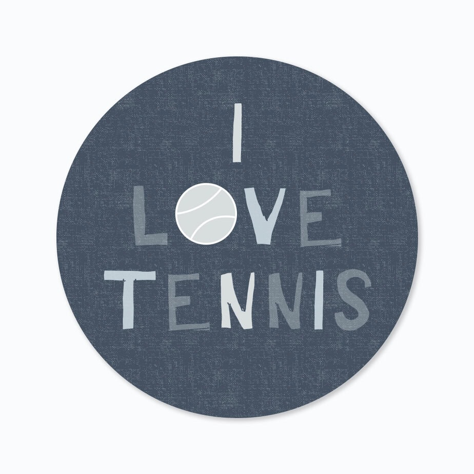 Muurcirkels met tennis print in blauw - Afbeelding 3