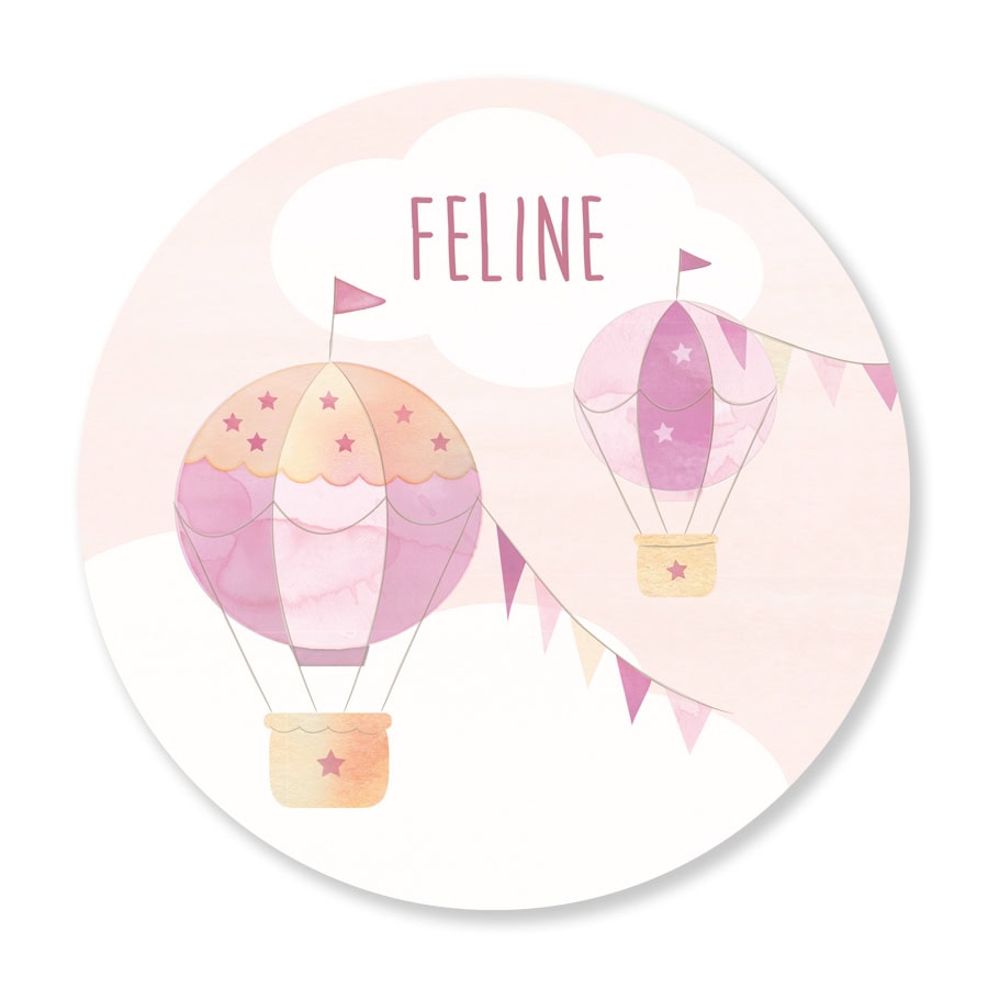 Naamcirkel met roze luchtballonnen - Afbeelding 3