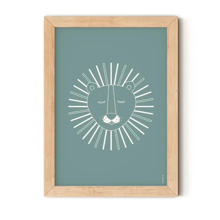 Poster met leeuw in groen