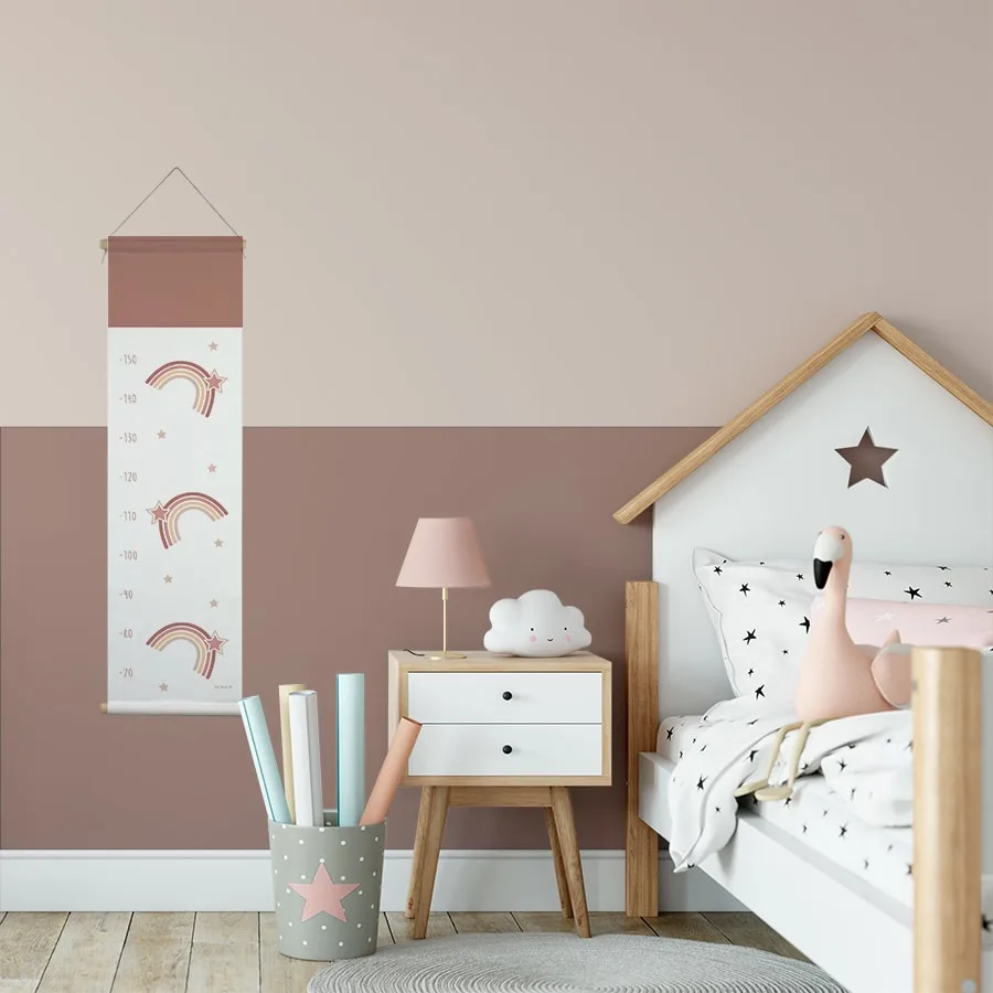 Groeimeter regenboog in aardetinten voor een hippe kinderkamer - Afbeelding 2