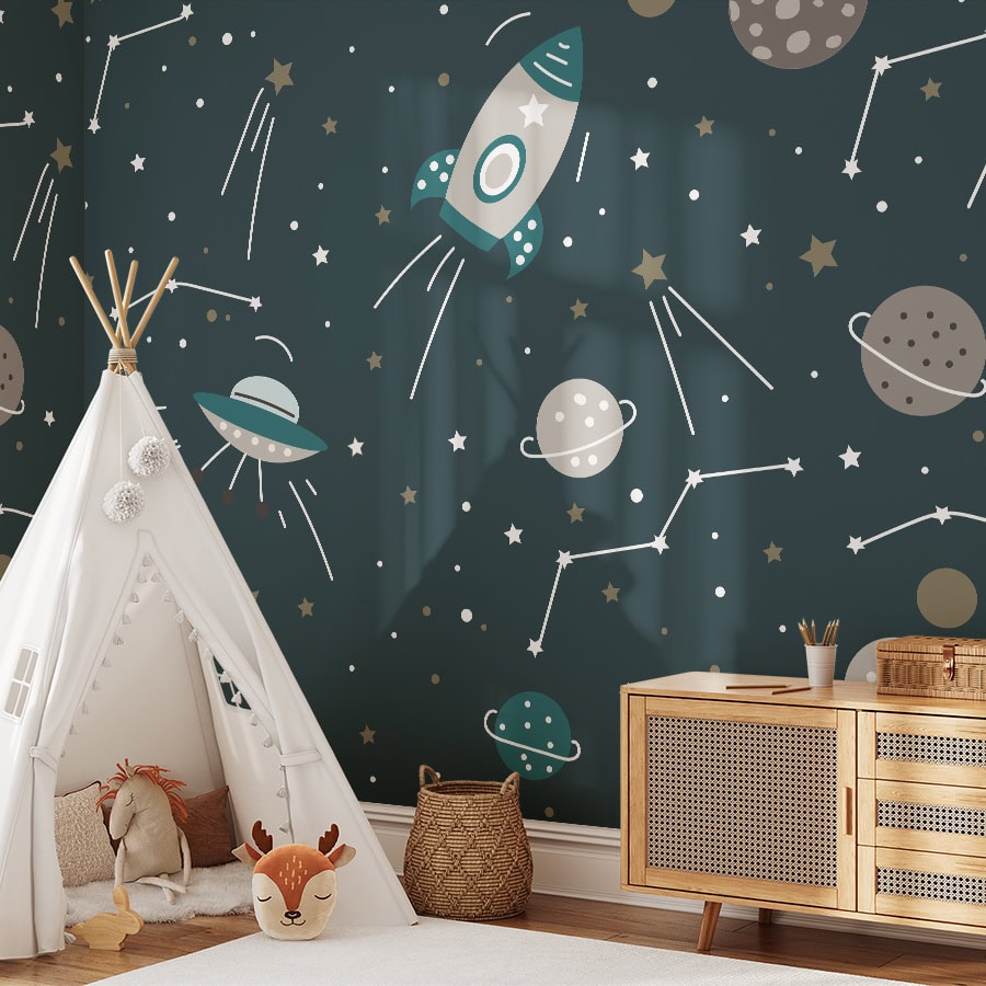 XL behang met ruimtevaart print - Afbeelding 2