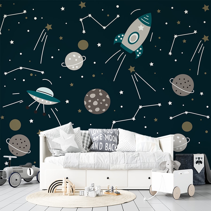 XL behang met ruimtevaart print - Afbeelding 6