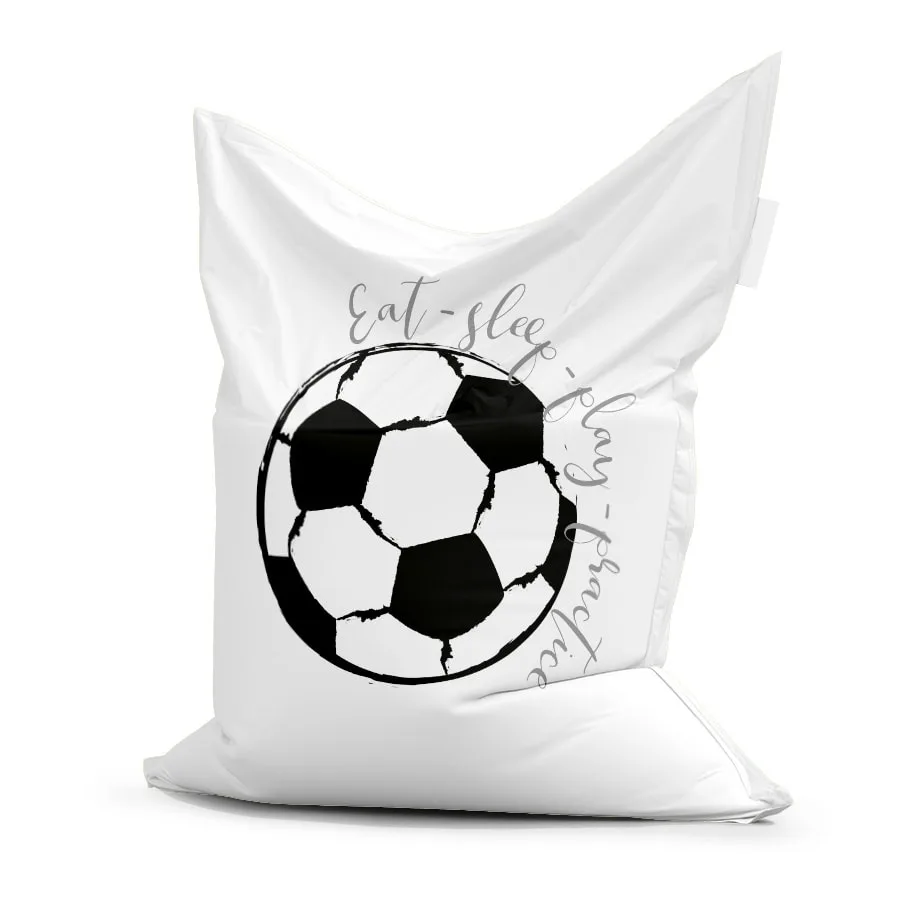 Zitzak met voetbal print in blauw en zwart wit - Afbeelding 3
